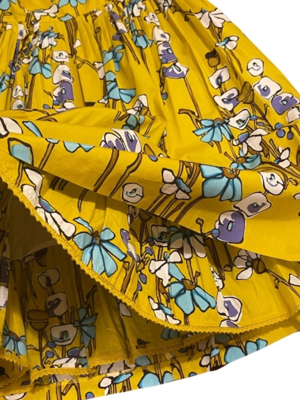 J.Crew Yellow Floral Criss Cross Back Fit & Flare Sundress w/ Pockets